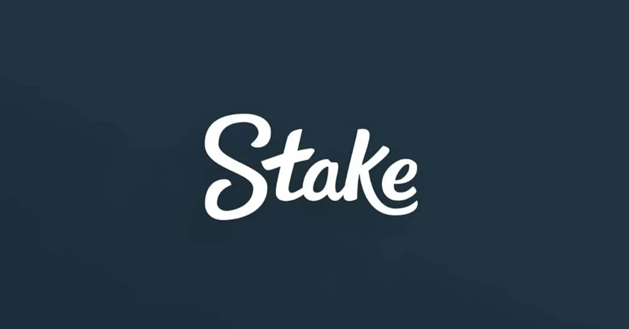 Stake logo against a dark background